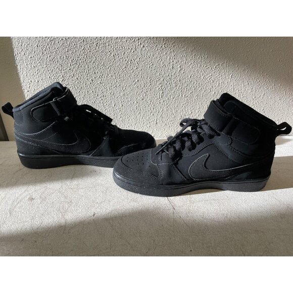 Nike Court Borough Mid 2 GS 'Triple Black' CD7782-001 Boys Size 5.5Y - Picture 3 of 9